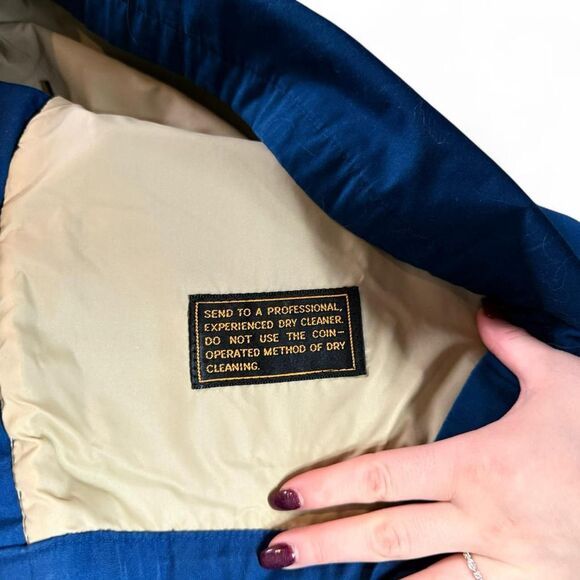 Vintage Eddie Bauer Wool Blue Jacket Coat Medium - Picture 5 of 6
